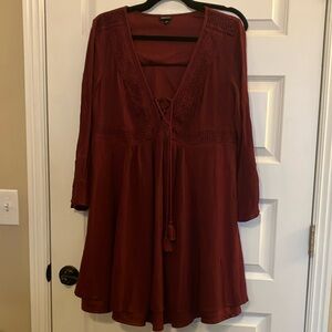 Torrid Red Long Sleeve Dress